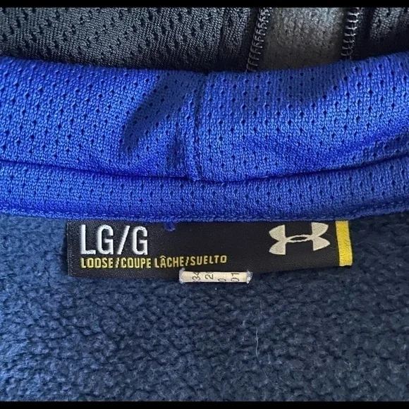UNDER ARMOUR -MENS BLUE PULLOVER SWEATSHIRT-SIZE LARGE - Picture 6 of 6